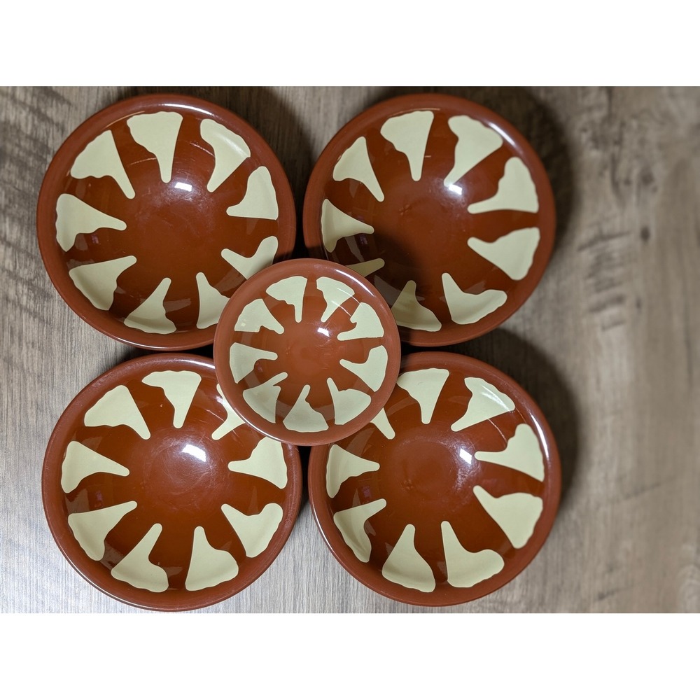 Mezze & Appetizer Melamine Bowls Set of 5 Abstract Brown Cream Saudi Arabia